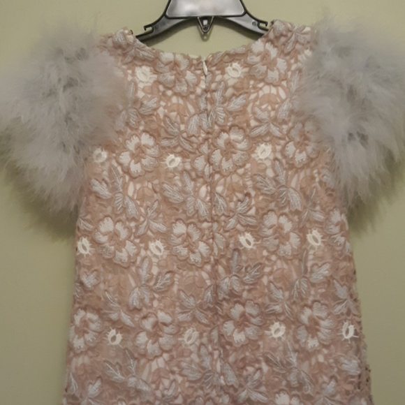 Charabia Feather-Laced Shift Dress Pink - Picture 3 of 5
